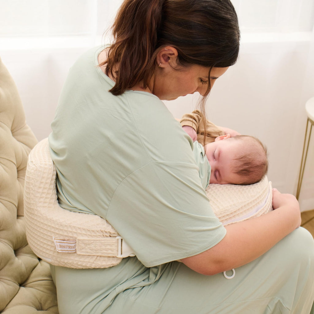 My Brest Friend Super Deluxe Nursing Pillow - 100% Woven Cotton Waffle Knit