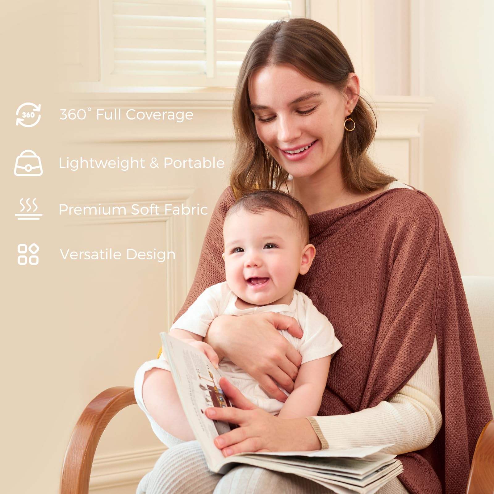 Momcozy Nursing Cover, Privacy Breastfeeding Cover with Soft Breathable