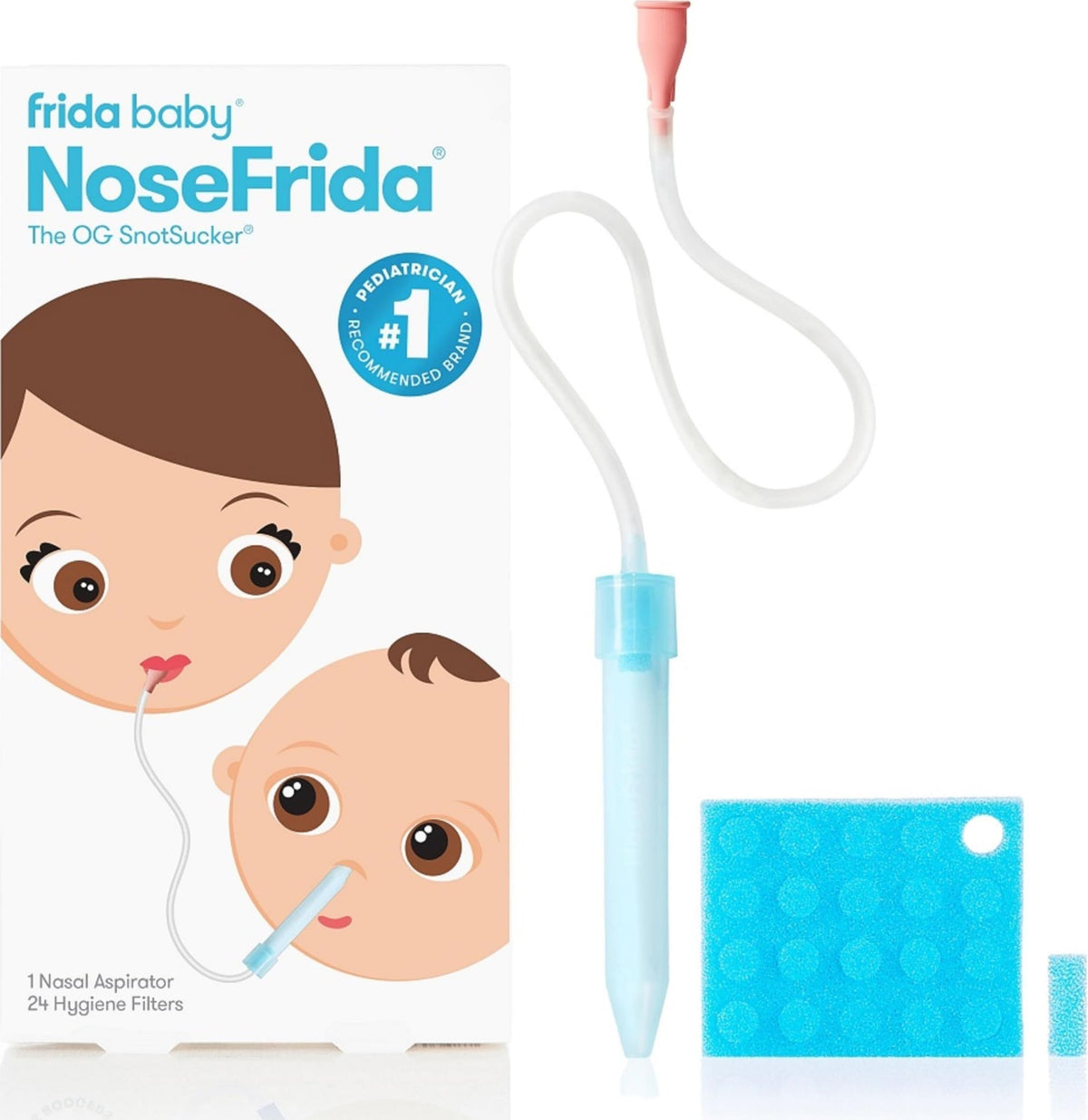 Frida Baby NoseFrida SnotSucker Nasal Aspirator for Baby, 24 Extra Filters