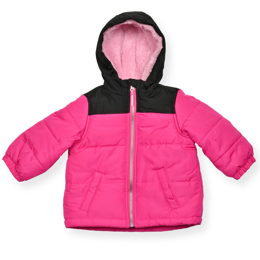 Arctic Quest Girls' Bib Snow Pants and Ski Jacket Water-Resistant Snowsuit For Kids Winter Hooded Jacket, Intense Pink 2, 6X