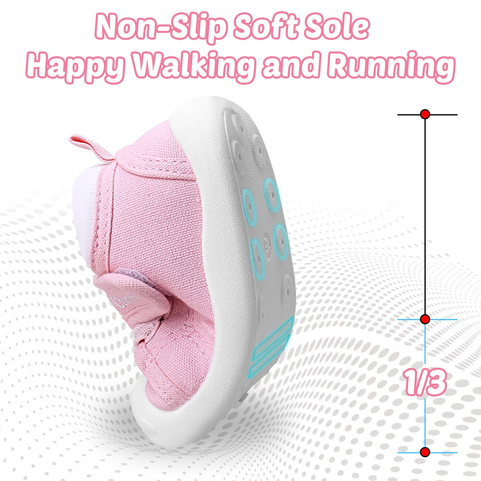 Charrost Baby Walking Shoes Toddler Girl Boy Soft Breathable Canvas Shoes