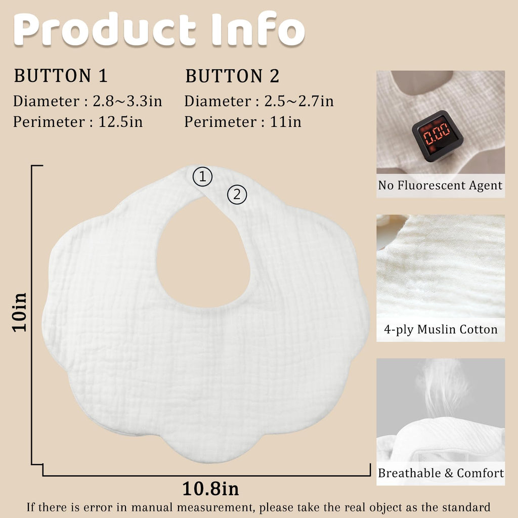 Baby Bibs Muslin Cotton Drool Teething Drooling Bibs for Baby Girl Boy