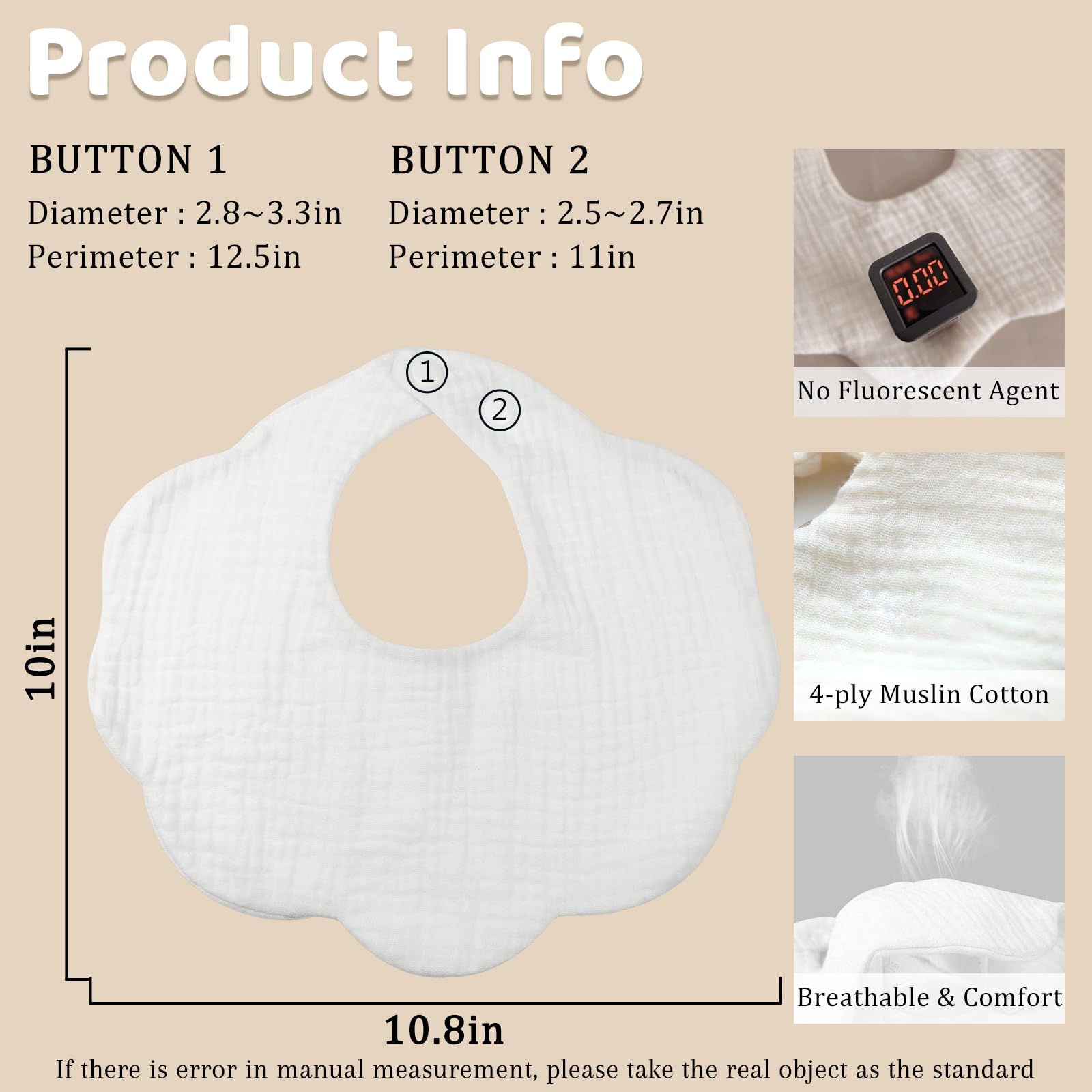 Baby Bibs Muslin Cotton Drool Teething Drooling Bibs for Baby Girl Boy