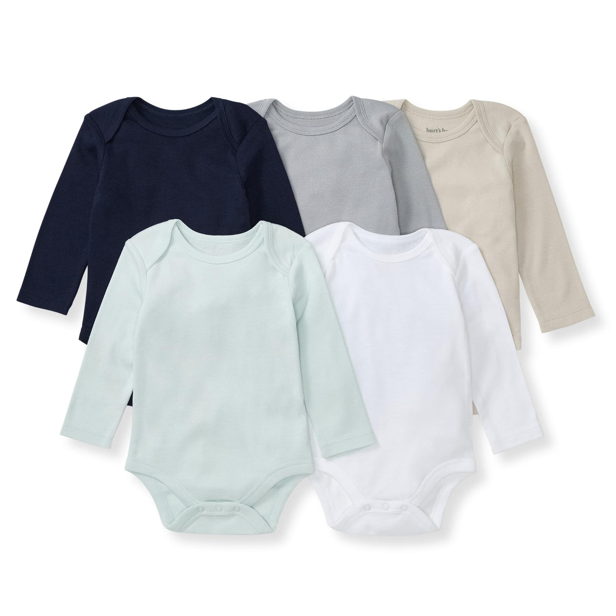 Burt's Bees Baby Unisex Bodysuits, Short Sleeve Organic Sleepwear, 5-Pack