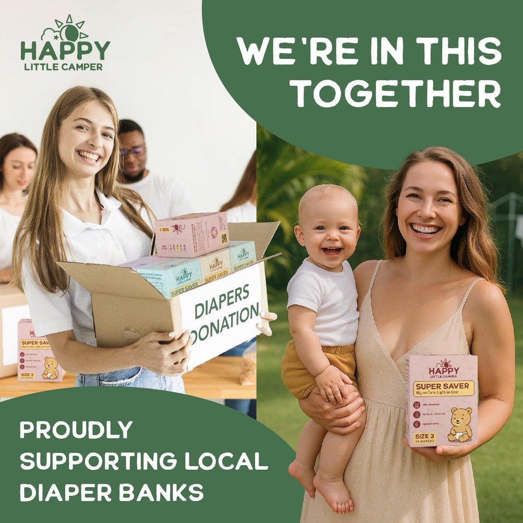 Happy Little Camper Super Saver Diapers, Size 3, 100 Count | Budget-Friendly Disposable Baby Diapers for Sensitive Skin | Hypoallergenic, Fragrance-Free, Ultra Absorbent