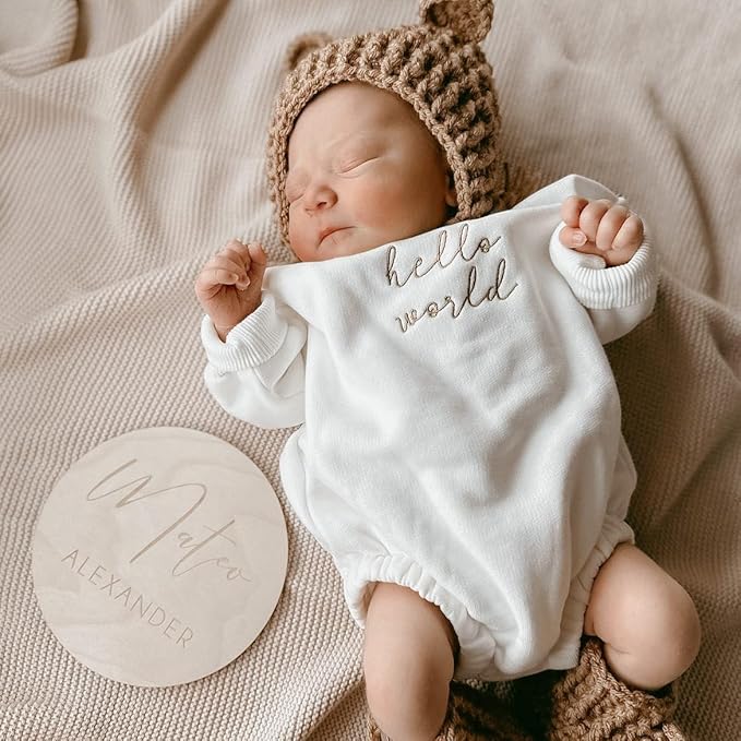 VISGOGO Newborn Infant Baby Boy Girls Oversized Romper Little Dude Sweater Onesie Coming Home Outfit Neutral Clothes