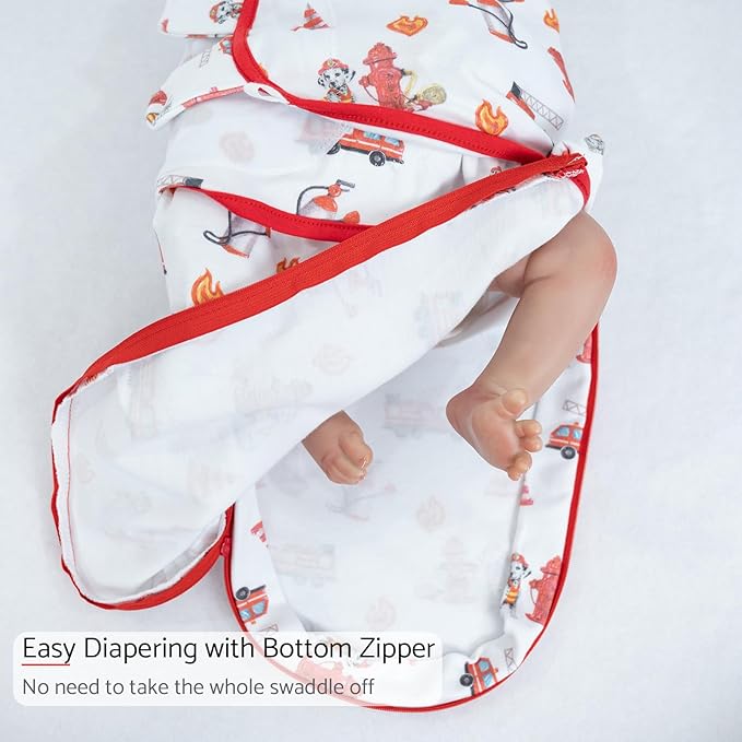 LollyBanks Baby Swaddles, 100% Organic Cotton Swaddle for Newborns Boys and Girls, 0-3 Months Swaddle Sacks with Easy Change Zipper, Newborn Swaddles Baby Registry (Dog Print)