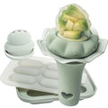 Moonkie Baby Fruit Feeder with Freezer Tray, BPA Free Silicone Food Feeder for Infant Self Feeding, Breastmilk Popsicle Molds, Mesh Feeder with Two Pouches, Baby Shower Gifts 4 Months+, 1 Pack