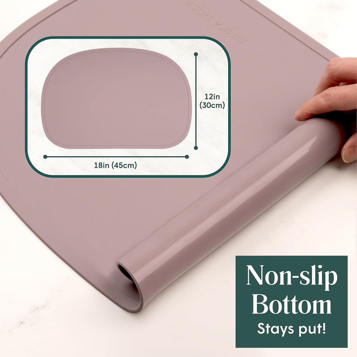 Simka Rose Silicone Baby Placemats that Stick to Table - Silicone Placemats for Toddlers Non Slip with Raised Edges - Kids Placemats for Dining Table Restaurants and Travel - Dishwasher Safe (Lilac)