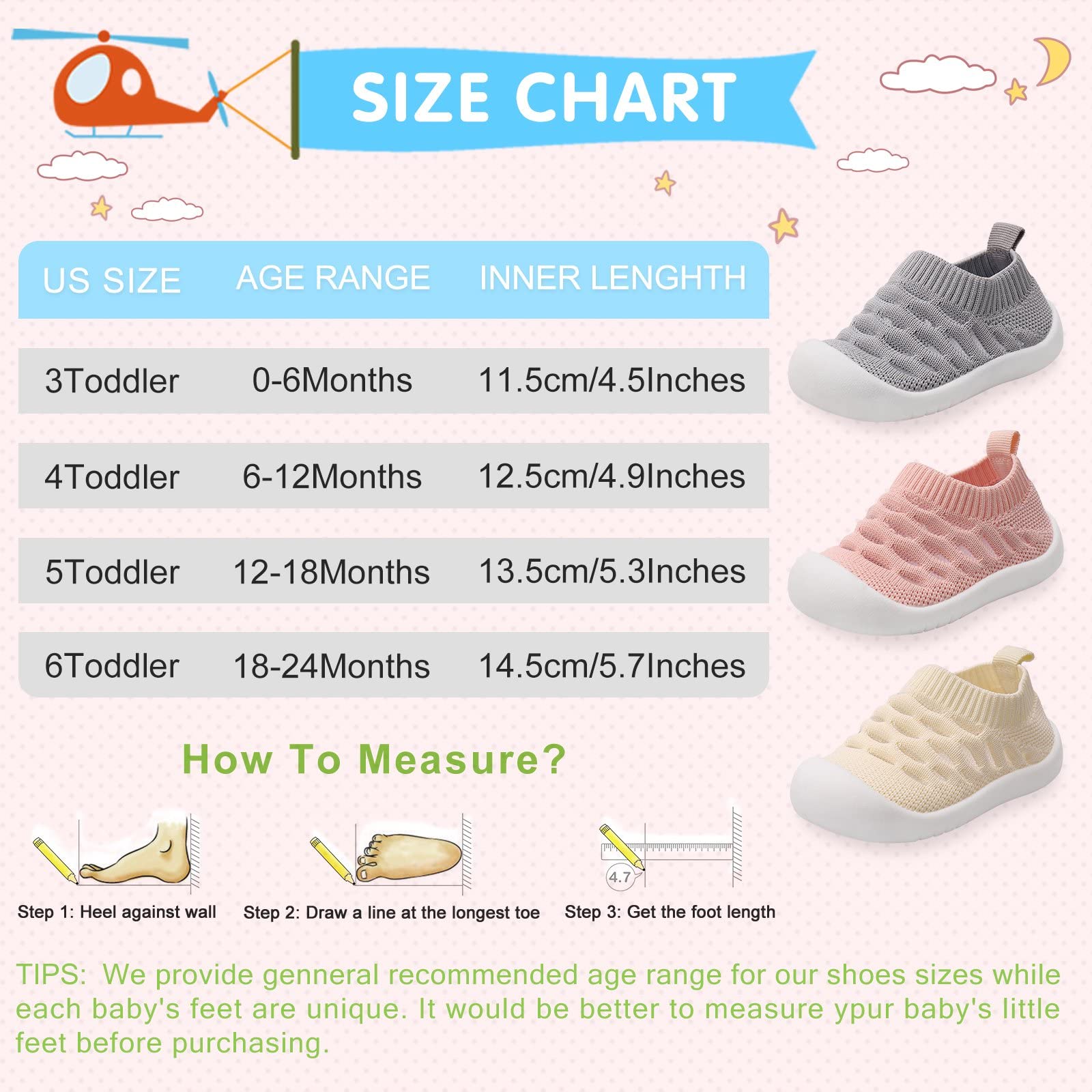 Baby Boy Girl Walking Shoes Infant Toddler Slip-on Sneaker Elastic Breathable Mesh Tennis Shoes Non-Slip Rubber Sole First Walkers Trainers Outdoor (14.5-Pink-6)