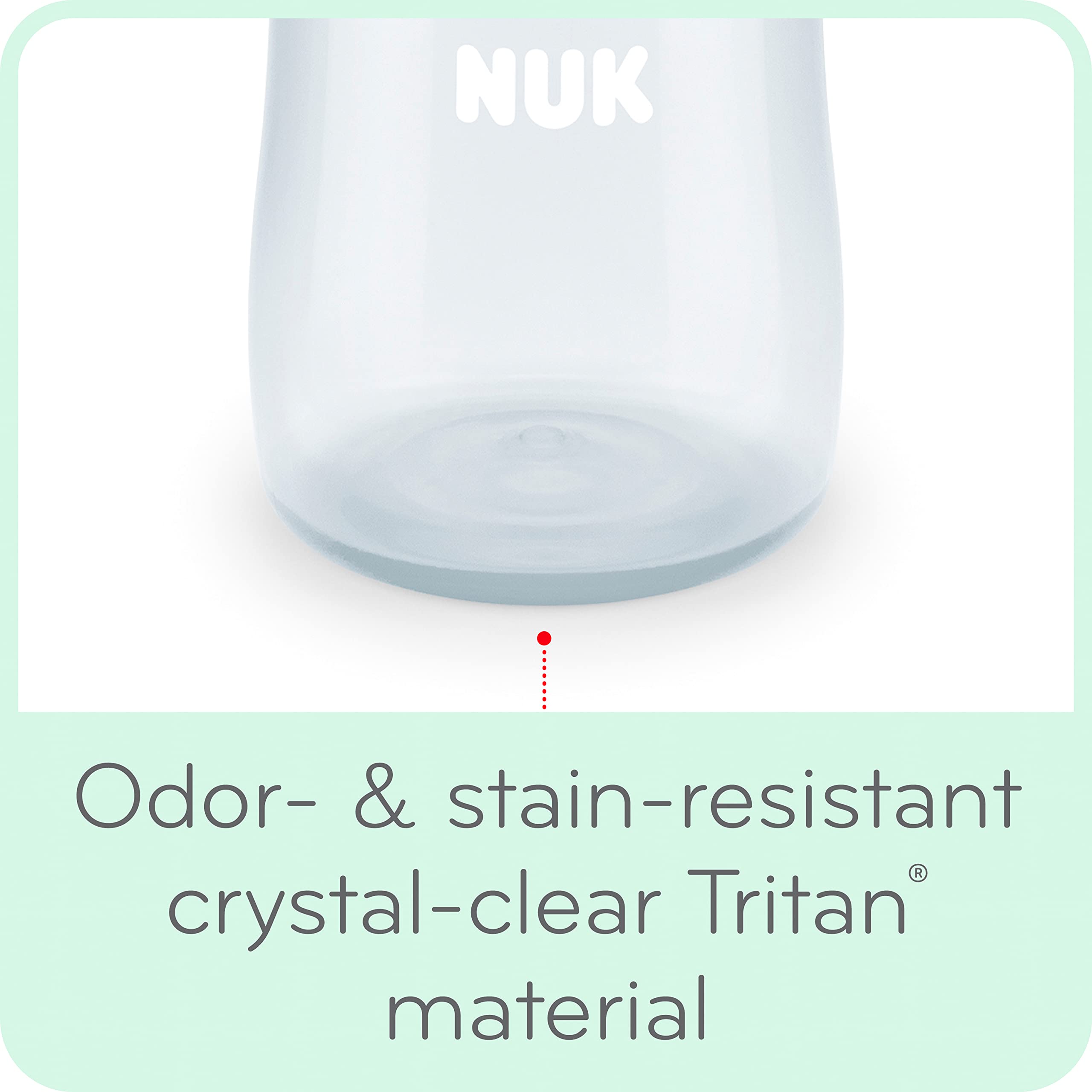 NUK Large Learner Tritan Cup,10 oz,8+ Months – BPA Free,Spill Proof Sippy Cup,(Pack of 12)