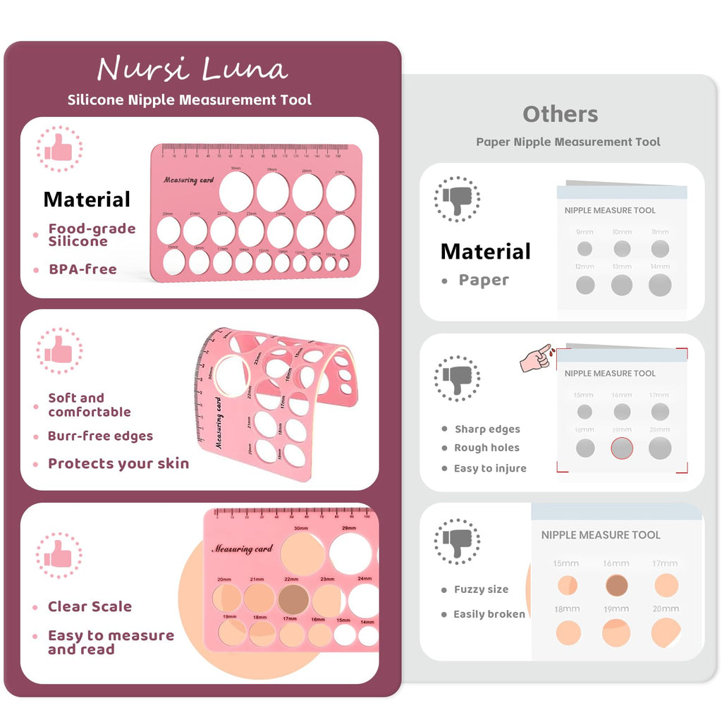 Nursi Luna Flange Sizing Kit for 24mm Breast Pumps, 8PCS