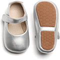 Felix & Flora Infant Baby Girl Shoes Soft Sole Toddler Ballet Flats Baby Walking Shoes(18-24 Months Infant,Silver) — 18-24 Months Wide Infant