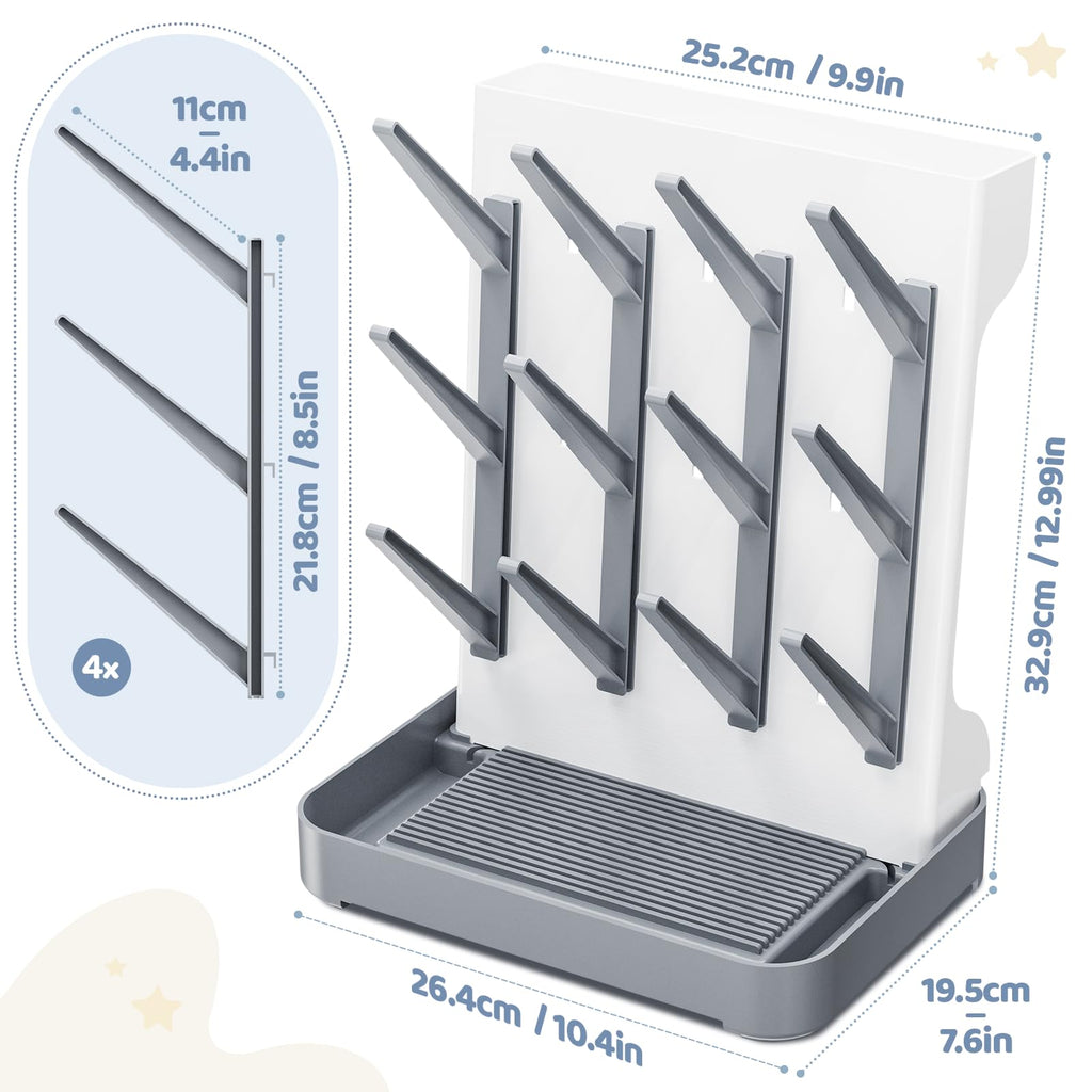 Dayacoco Baby Bottle Drying Rack, Space Saving Vertical Bottle Dryer Holder