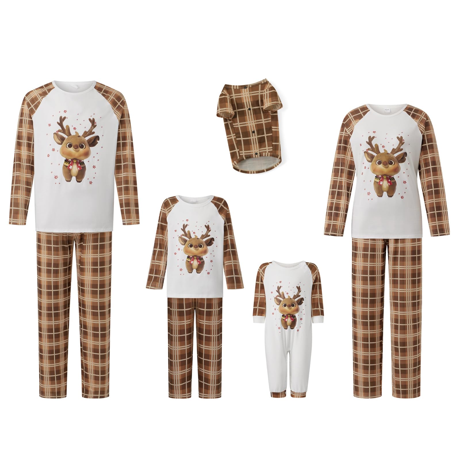 Awoscut Family Christmas Pajamas Matching Pajamas for Family, Xmas PJs Sets Holiday Sleepwear (on-2, Baby, 18 Months)