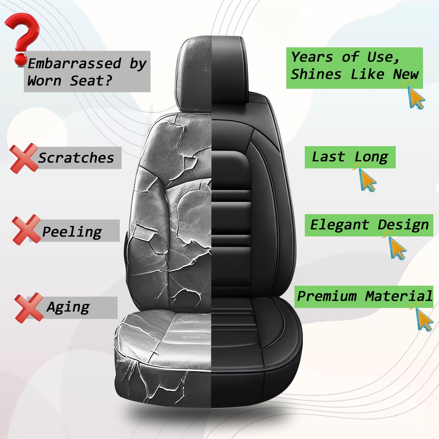 PACKMACH Seat Cover for Kia Telluride 2020-2025 | Car Seat Covers Front Seats, Waterproof Seat Protectors, Automotive Front Seat Covers (Front Seat, Black)