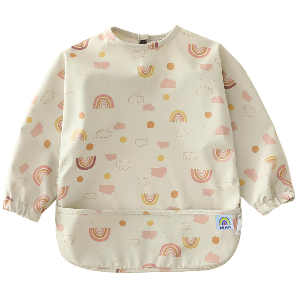 ARI MES Baby Bibs With Sleeves Waterproof Toddler Smock Bib Feeding