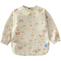 ARI MES Baby Bibs With Sleeves Waterproof Toddler Smock Bib Feeding