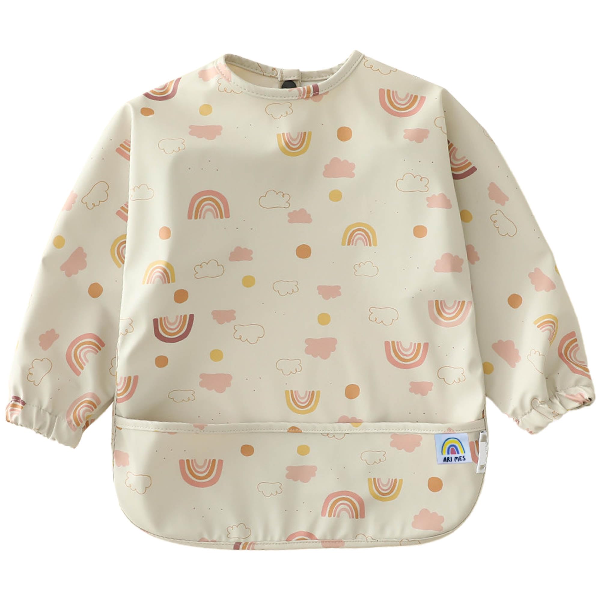 ARI MES Baby Bibs With Sleeves Waterproof Toddler Smock Bib Feeding