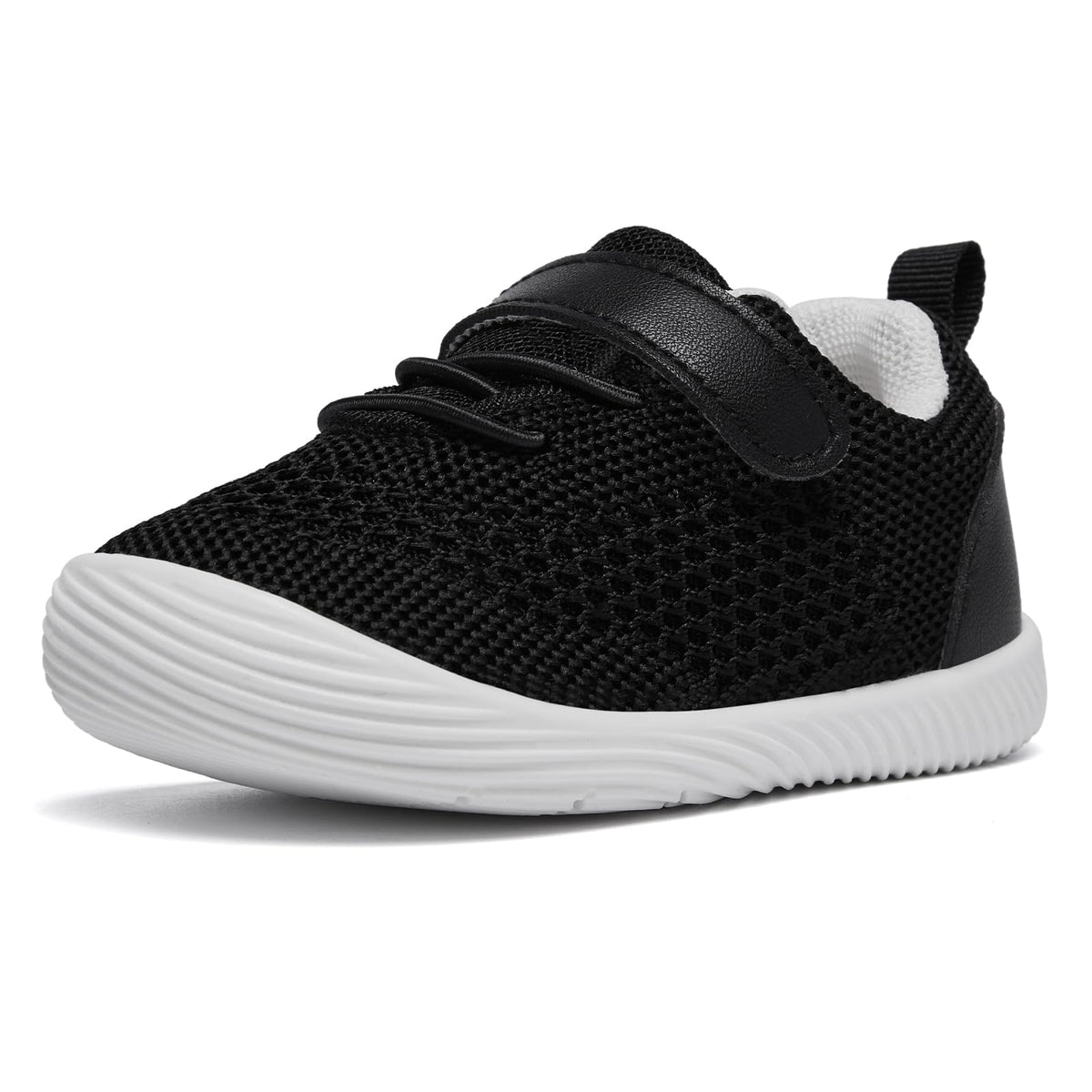 MORENDL Toddler Sneakers Baby Boys & Girls Barefoot Shoes Lightweight Breathable Walking Running Tennis Athletic Sport Shoes Grey 9-12Months