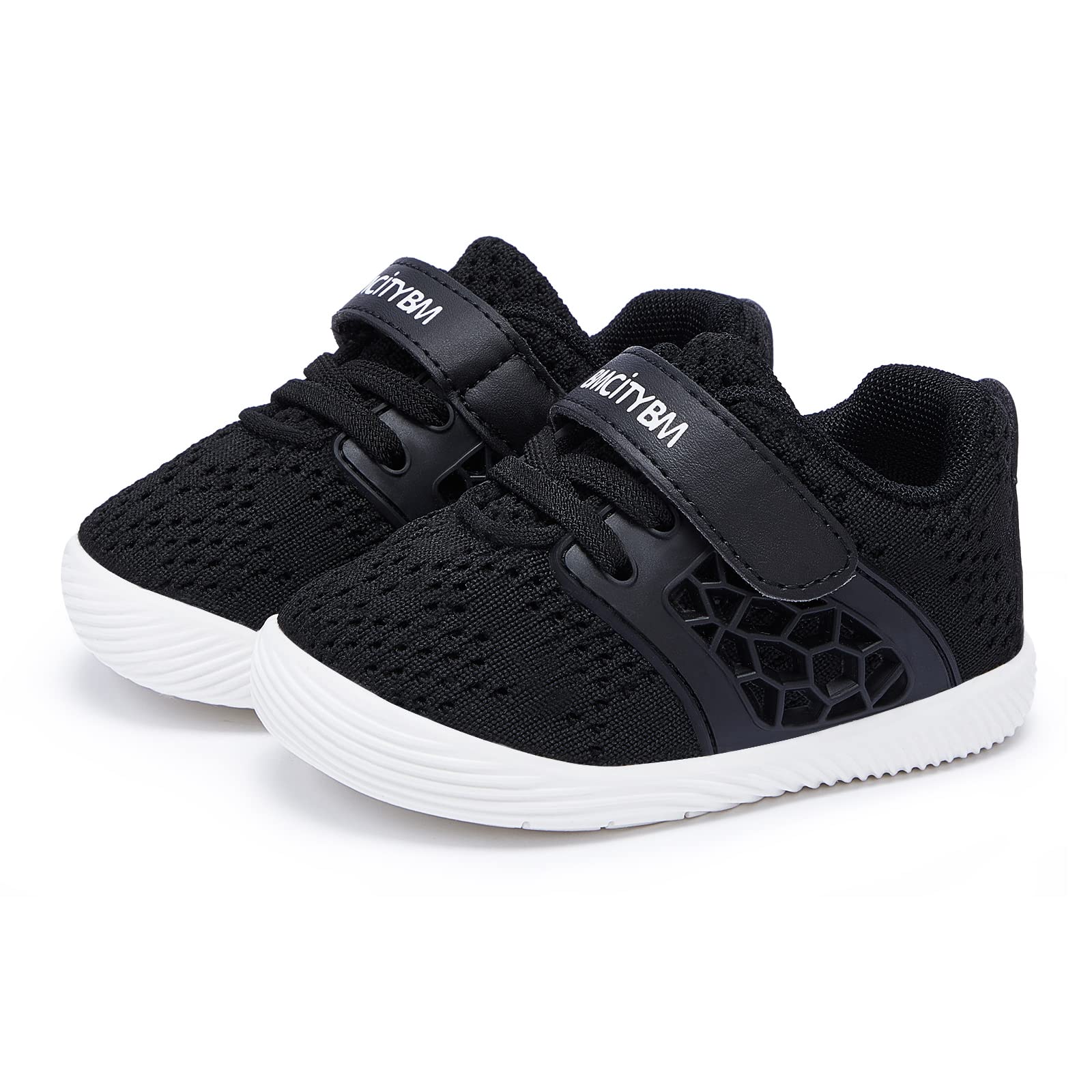 BMCiTYBM Baby Shoes Boys Girls Mesh Sneakers Infant Breathable Walking Shoes Lightweight Non-Slip First Walkers 6 9 12 18 24 Months Black Size 12-18 Months Infant