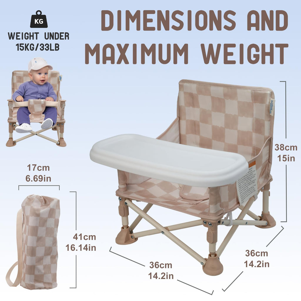 Tiny Marvels 3-in-1 Baby Chair, Portable & Foldable for Travel, Ages 6M-3Y