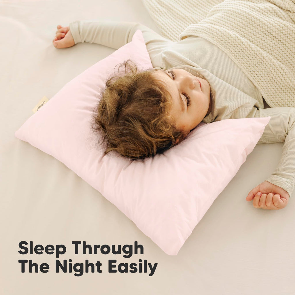 KeaBabies 2pk Toddler Pillows 2 Year Old to 5,13x18 Kids Pillow (Mist Pink)