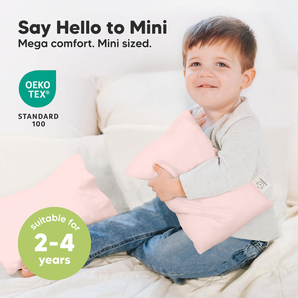 Mini Toddler Pillow with Pillowcase, 9x13 My Dreamy Pillow (Mist Pink)