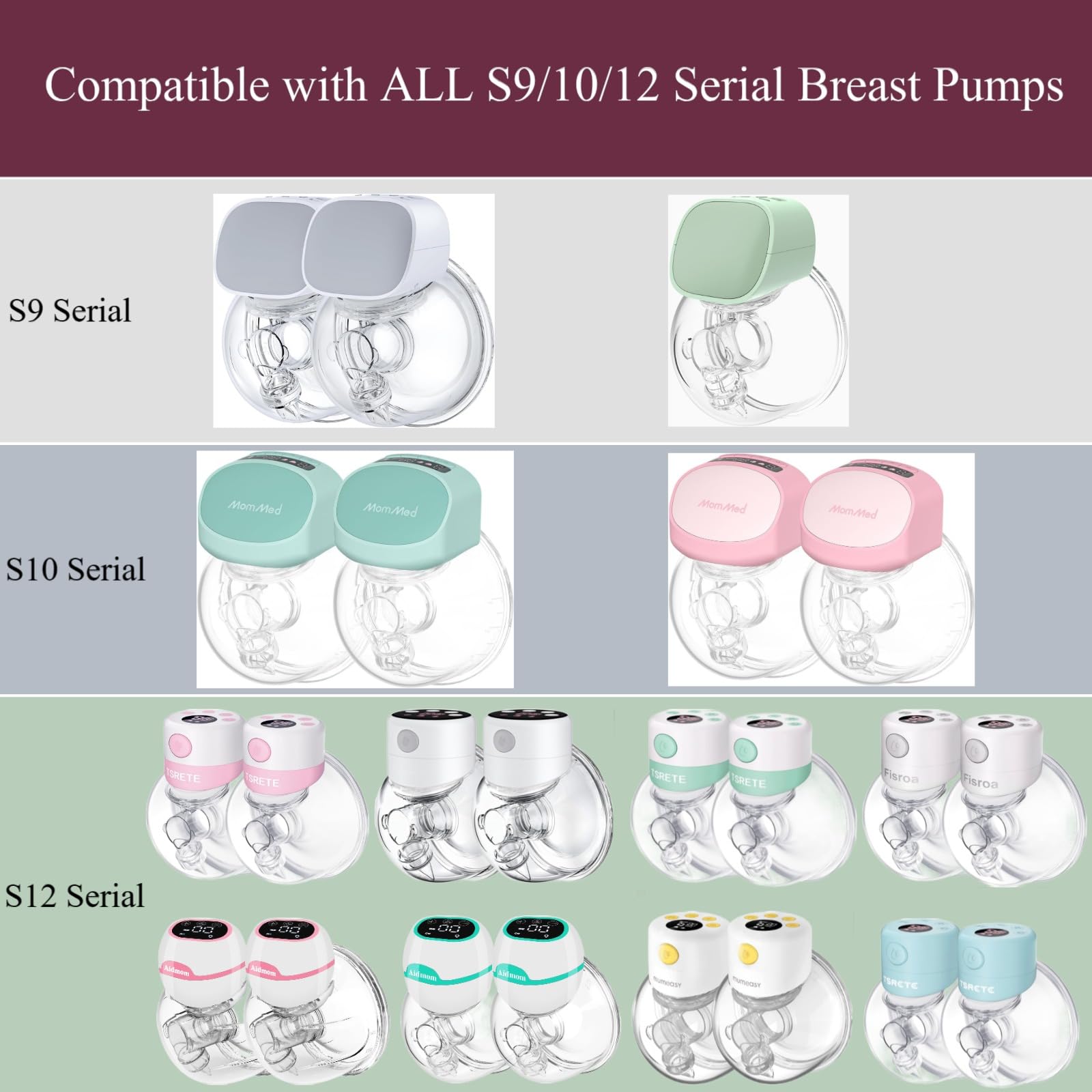 JIMOWANG Silicone Diaphragm 6pc Compatible with TSRETE/kmaier/eulumap/Momcozy S9/S12 Wearable Breast Pump,Breastpump Replacement Accessories,for Momcozy/TSRETE Wearable Breast Pump Parts,6pcs