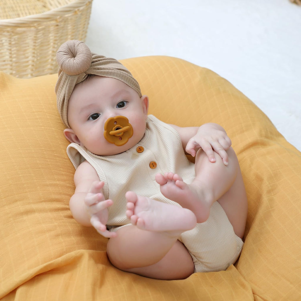 Moonkie Pacifiers Set of 2 | One-Piece Design Baby Pacifier with Large Air Holes | BPA-Free Silicone | Safe for Babies 0-6 Months