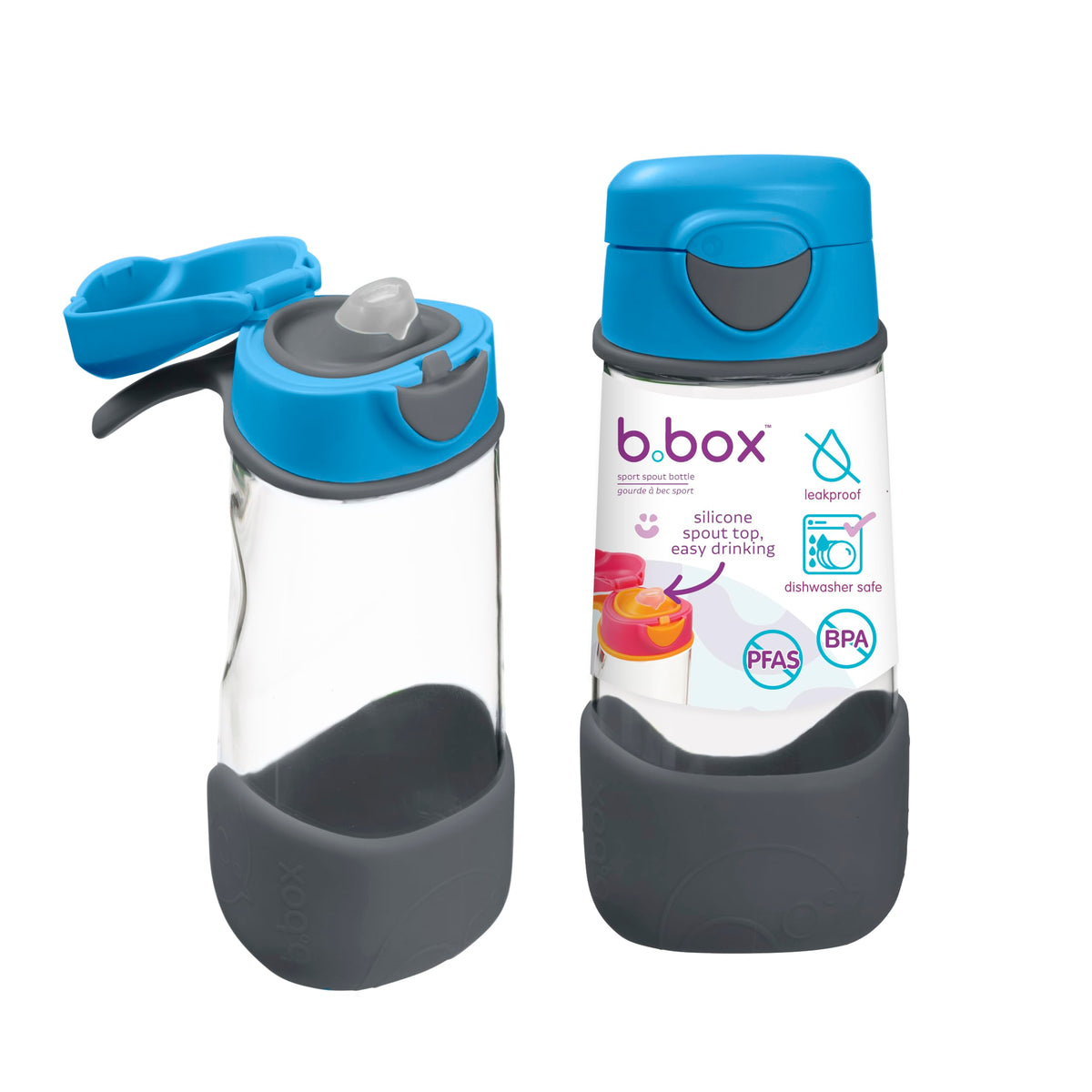 b.box Sport Spout Kids Water Bottle for School, Travel, Daycare, 20 oz
