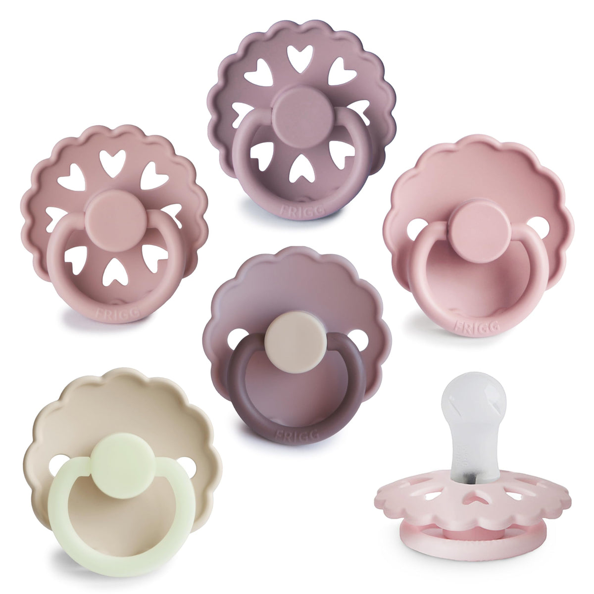 FRIGG SilkySoft Silicone Baby Pacifier 4-Pack Snowflake Dream | Made in Denmark | BPA-Free (0-6 Months)