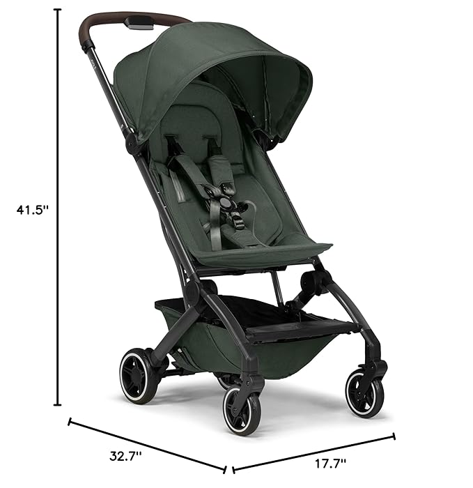 Joolz AER+ Lightweight & Compact Travel Stroller - Portable One-Hand Fold Design - Ergonomic Seat for Infant & Toddler (up to 50 lb) - XXL Sun Hood - Stroller for Airplane -Travel Pouch- Forest Green