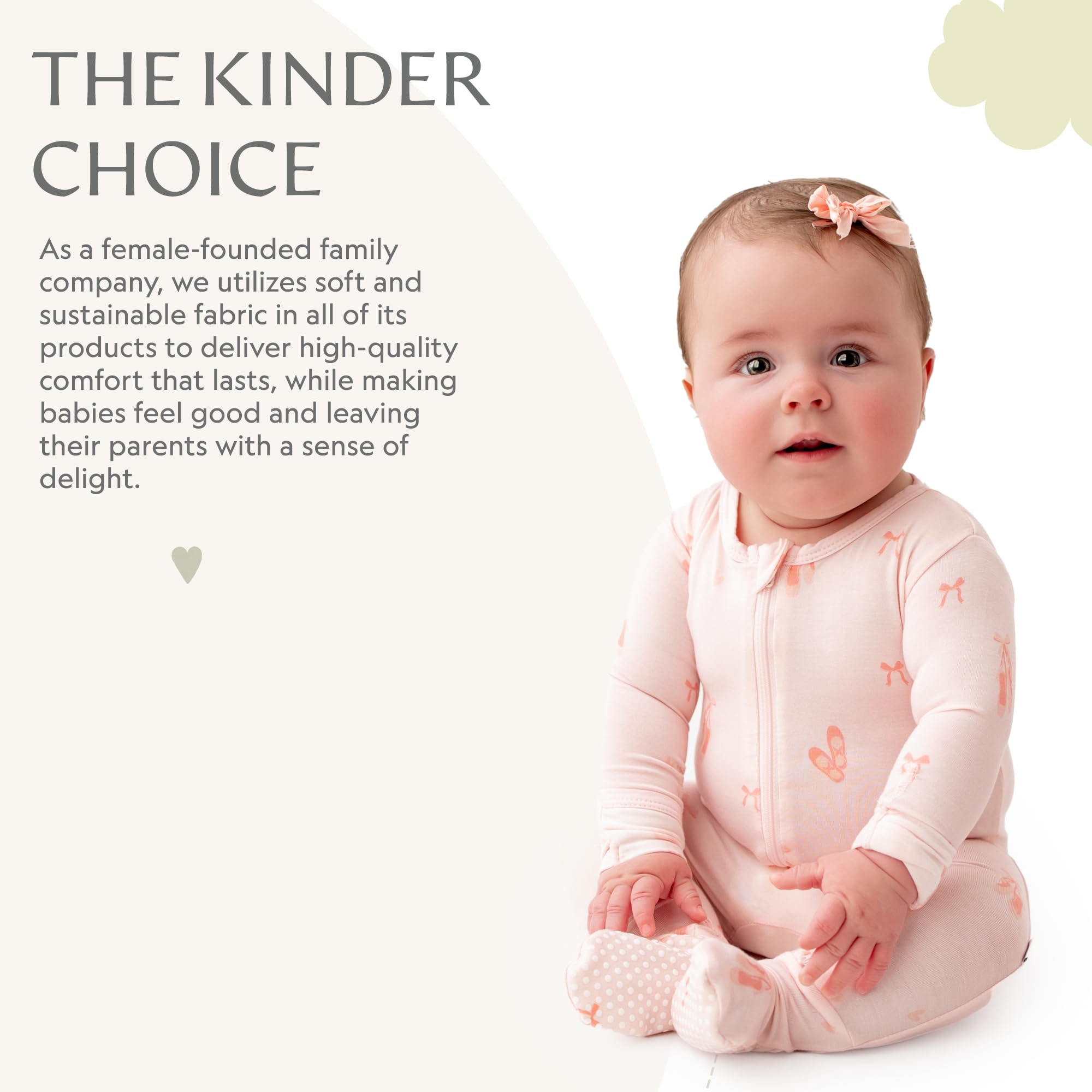 Bamboo Little Soft Baby Footie Pajamas, Baby Clothes, Newborn Sleepers, 95% Viscose and 5% Spandex, Ballerina, 0-3 Months