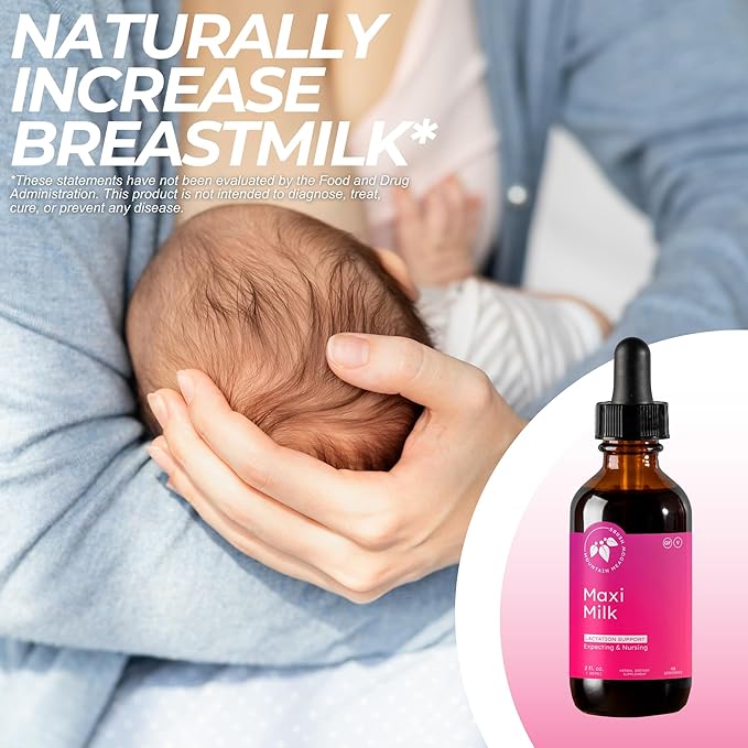 Mountain Meadow Herbs Maxi-Milk- Natural Liquid Lactation Support to Increase Breast Milk Production Quickly & Effectively for Breastfeeding Moms - 2 oz