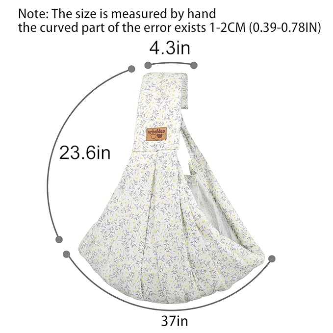 Baby Sling Carrier Newborn, Adjustable Easy Wearing Baby Nursing Warp Sling, New Mom Dad Soft Cotton Baby Front Holder Carrier for Infant Toddler Life Travel Essential Gifts (Yellow Flower)