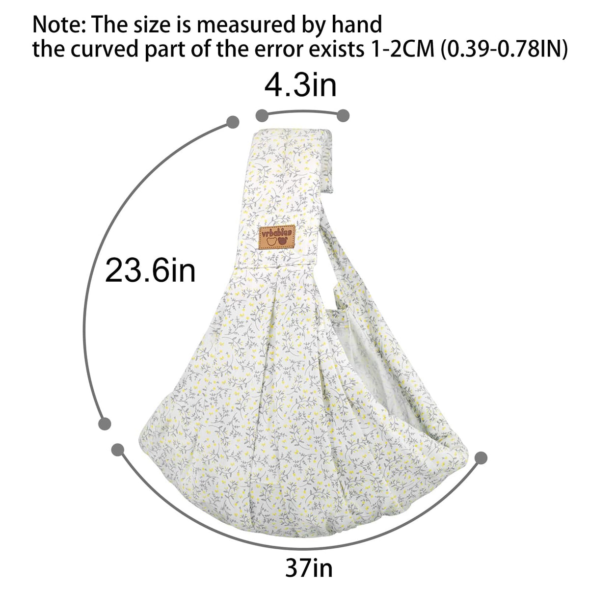 vrbabies Baby Sling Carrier Newborn, Adjustable Easy Wearing Baby Nursing Warp Sling, New Mom Dad Soft Cotton Baby Front Holder Carrier for Infant Toddler Life Travel Essential Gifts (Yellow Flower)