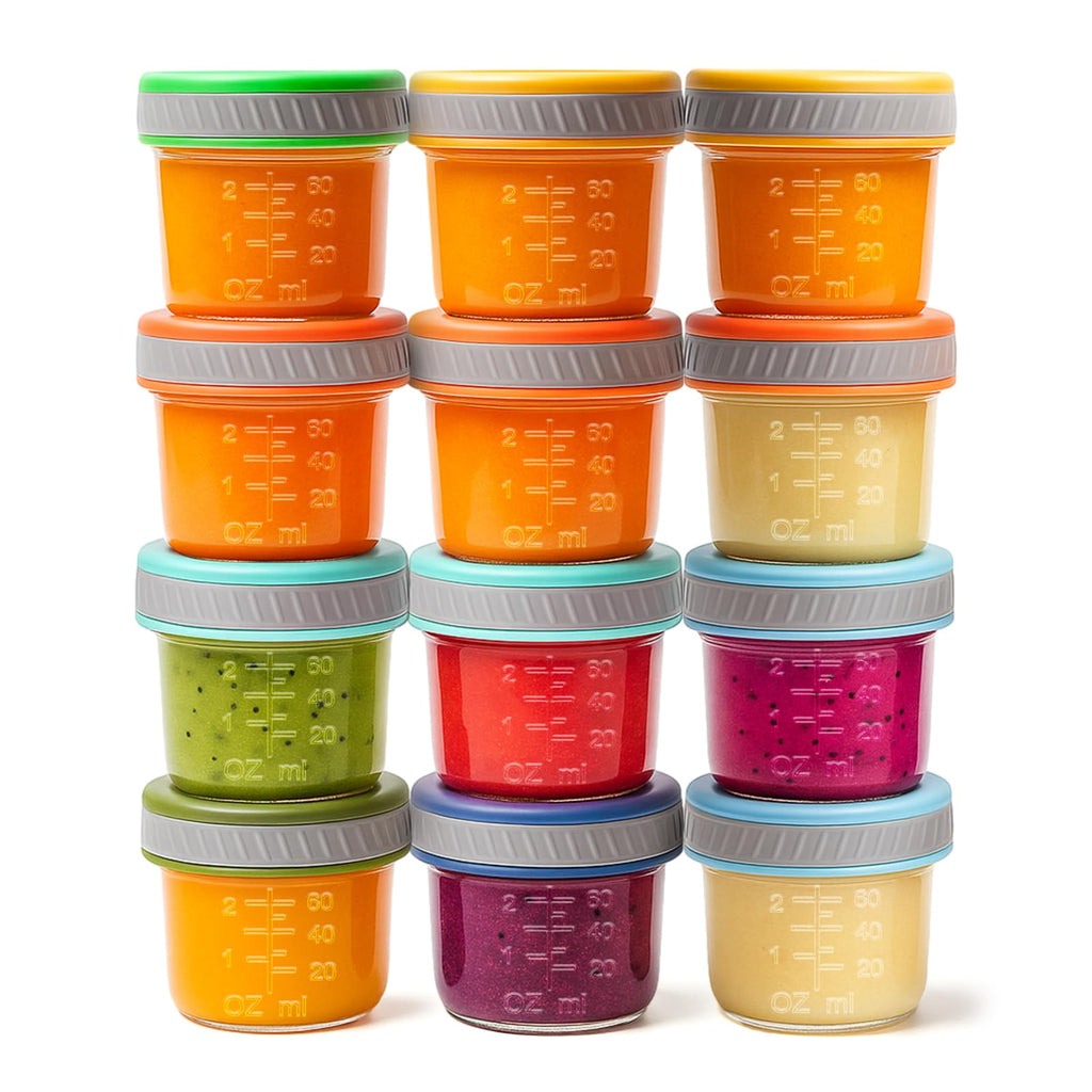 Tronco Glass Food Storage Jars with Lids (4 oz, 12 Pack) – Baby Food, Breast Milk, Snacks, Puree, Reusable Small Containers for Meal Prep, Spice Storage, Freezer, Microwave, Dishwasher Safe