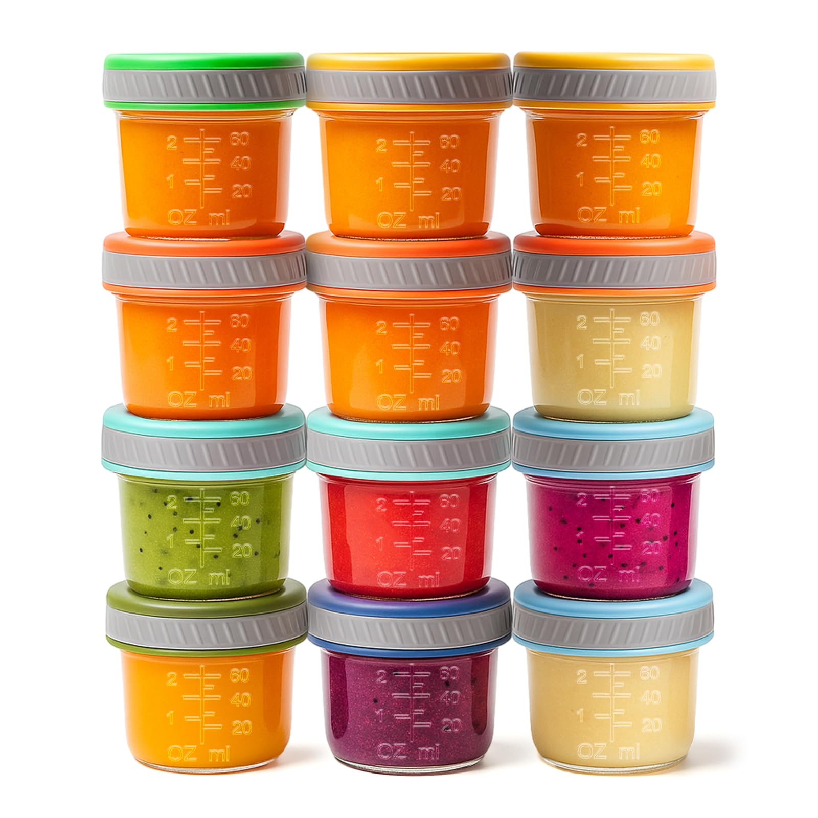 Tronco Glass Food Storage Jars with Lids (4 oz, 12 Pack) – Baby Food, Breast Milk, Snacks, Puree, Reusable Small Containers for Meal Prep, Spice Storage, Freezer, Microwave, Dishwasher Safe