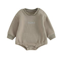 VISGOGO Newborn Infant Baby Boy Oversized Romper Sweater Bodysuits Coming Home Outfit Neutral Clothes Bubs-Gray 3-6 Months
