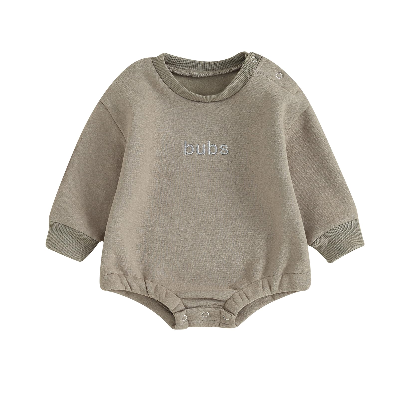 VISGOGO Newborn Infant Baby Boy Oversized Romper Sweater Bodysuits Coming Home Outfit Neutral Clothes Bubs-Gray 3-6 Months