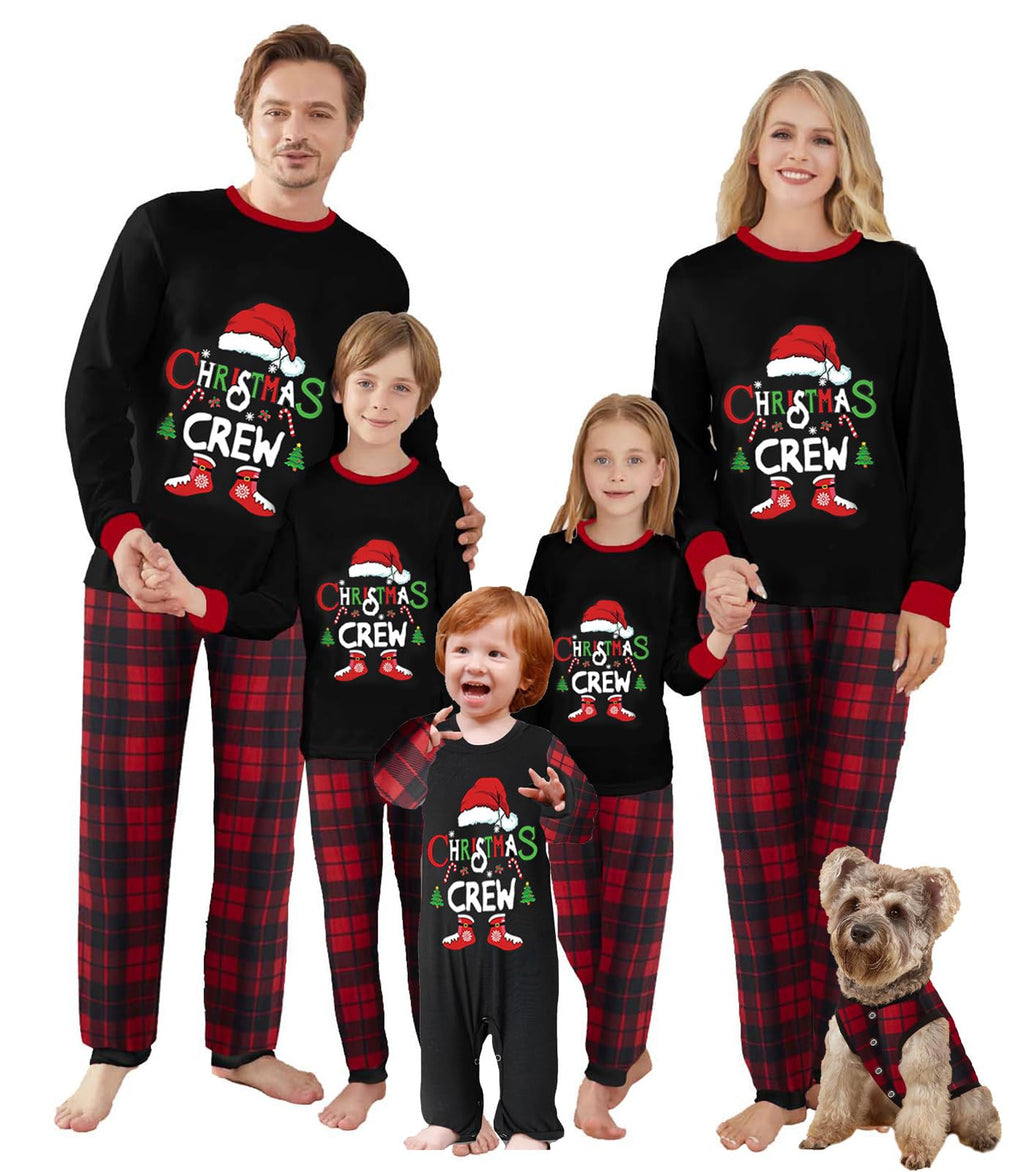 Awoscut Family Christmas Pajamas Matching Pajamas for Family, Xmas PJs Sets Holiday Sleepwear(I&542, Women, L)