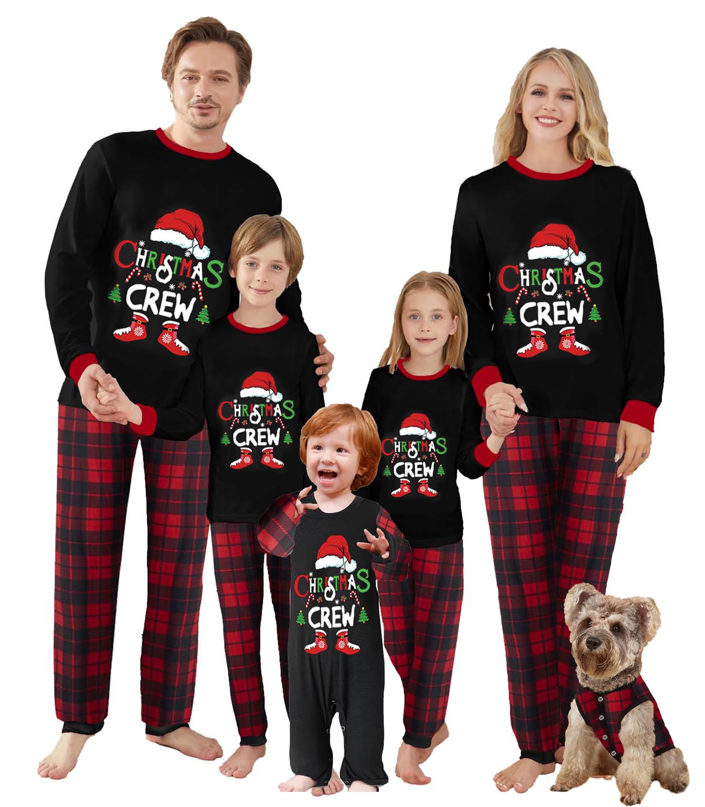Awoscut Family Christmas Pajamas Matching Pajamas for Family, Xmas PJs Sets Holiday Sleepwear(I&743, Kids, 2 Years)