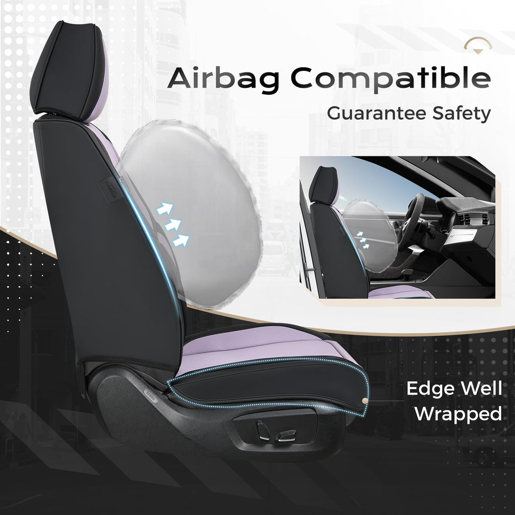 Coverado Car Seat Covers, Seat Covers for Cars, Waterproof Leather Auto Seat Protectors, Leather Car Seat Cushion, Car Interiors Accessories Universal Fit for Most Cars