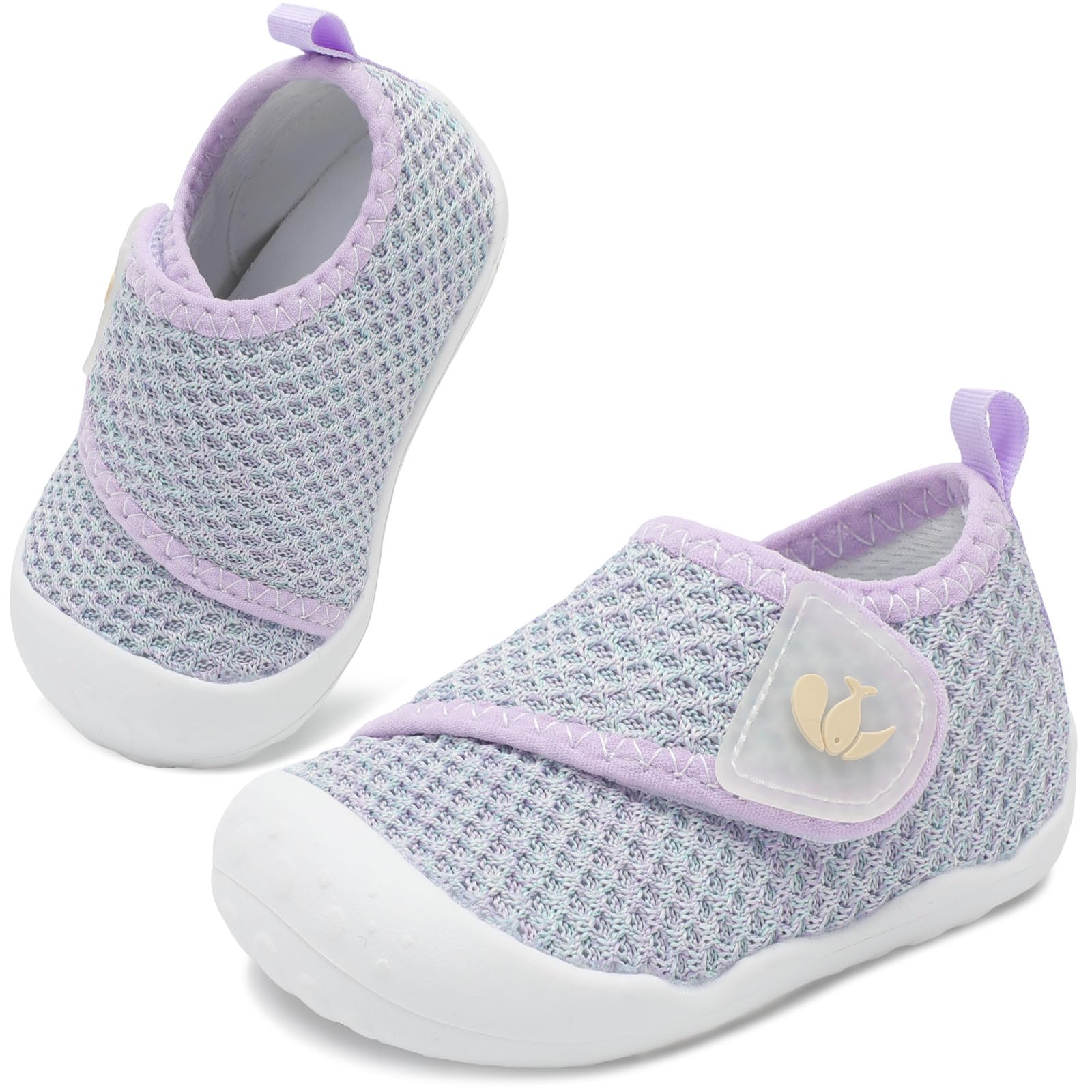 FEETCITY Baby Walking Shoes Girls Boys Infant Shoes Newborn Crib Shoe Wide Toe Box Slip On Baby Sneakers Purple
