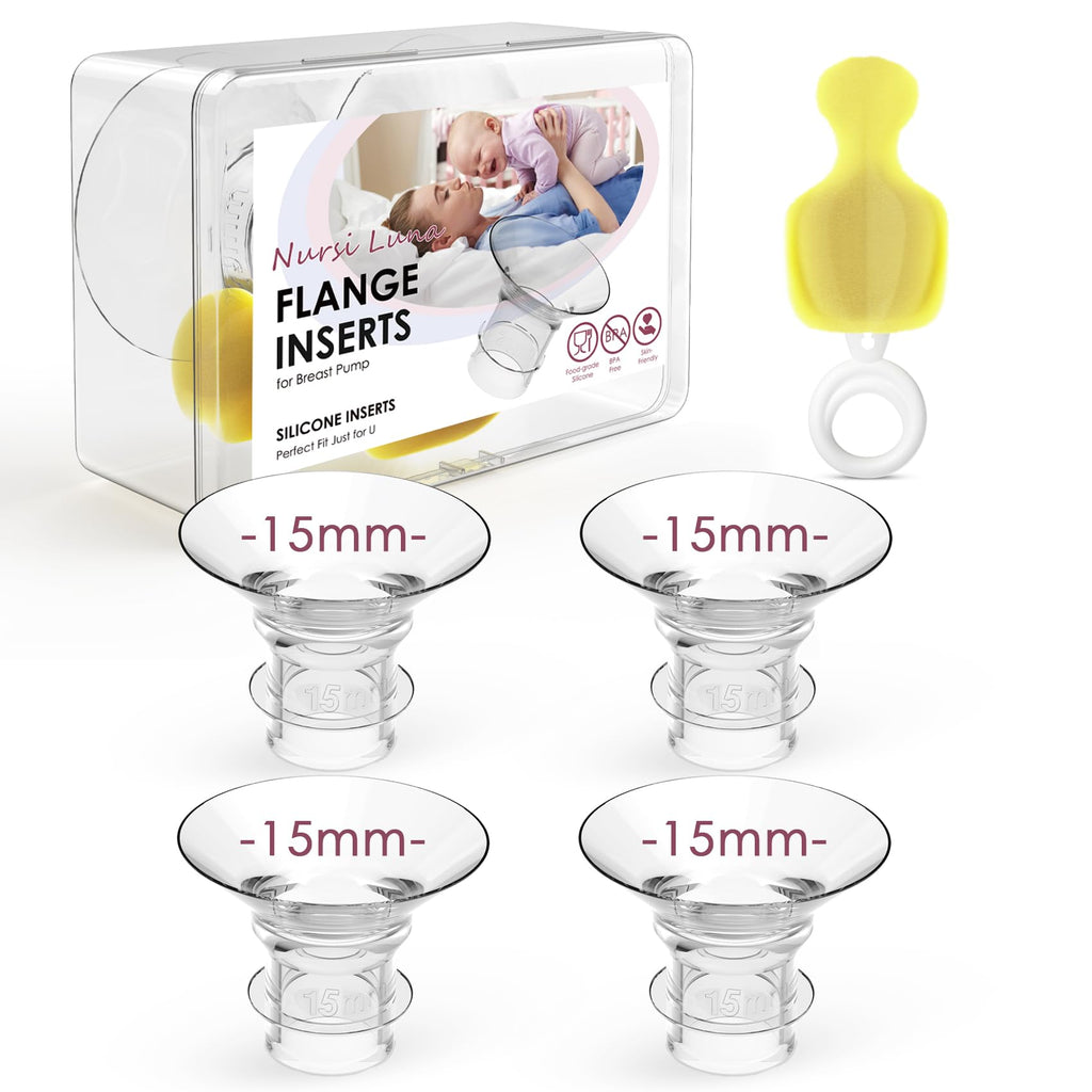 Nursi Luna Flange Sizing Kit, 15mm Flange Inserts for 24mm Breast Pumps