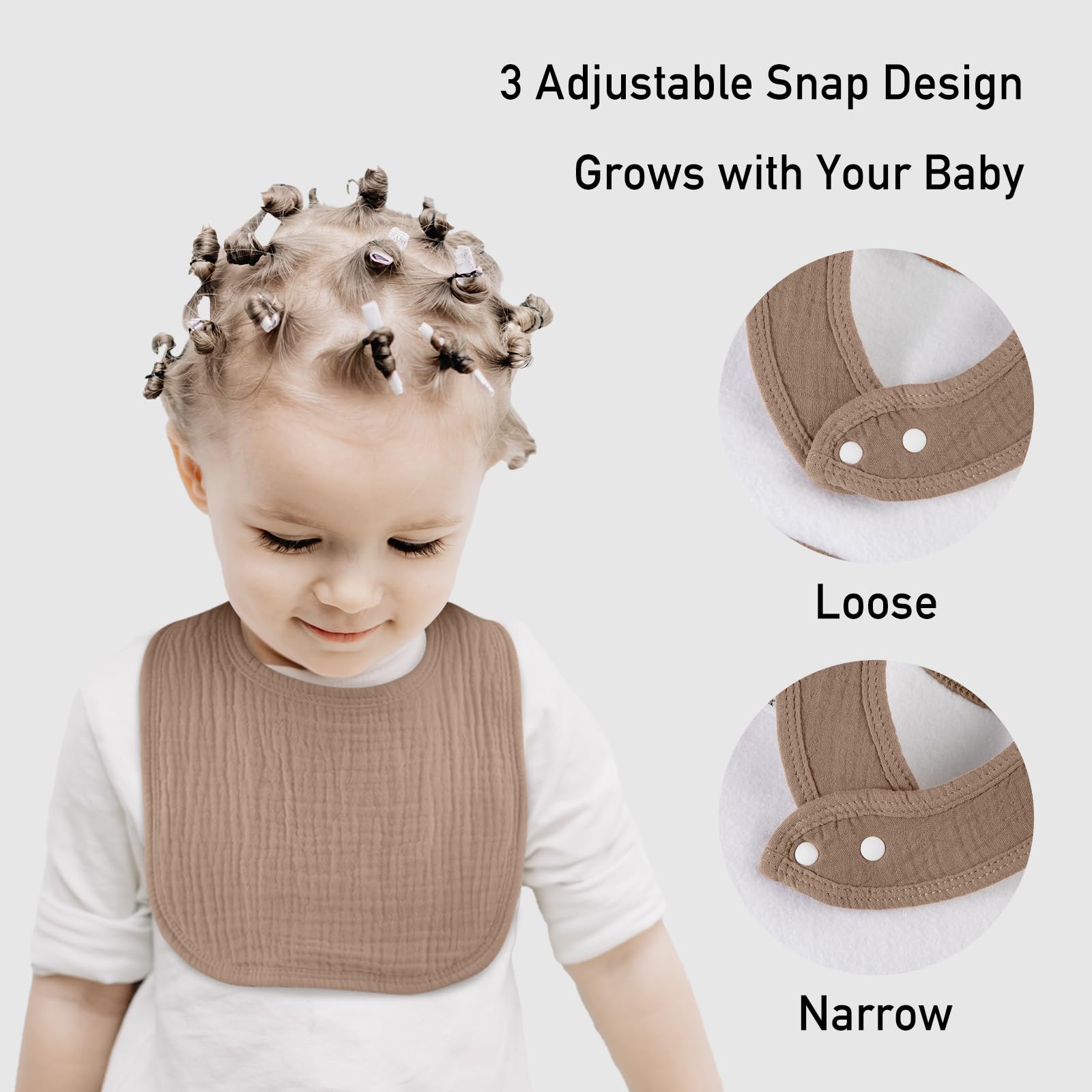 Muslin Baby Drool Bibs 10 Pack, Soft Cotton Infant Bib for Teething Newborn