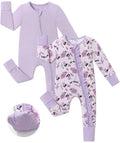 JunNeng Baby Girl Viscose from Bamboo Sleeper Pajamas with Mitten Cuffs 3-6M