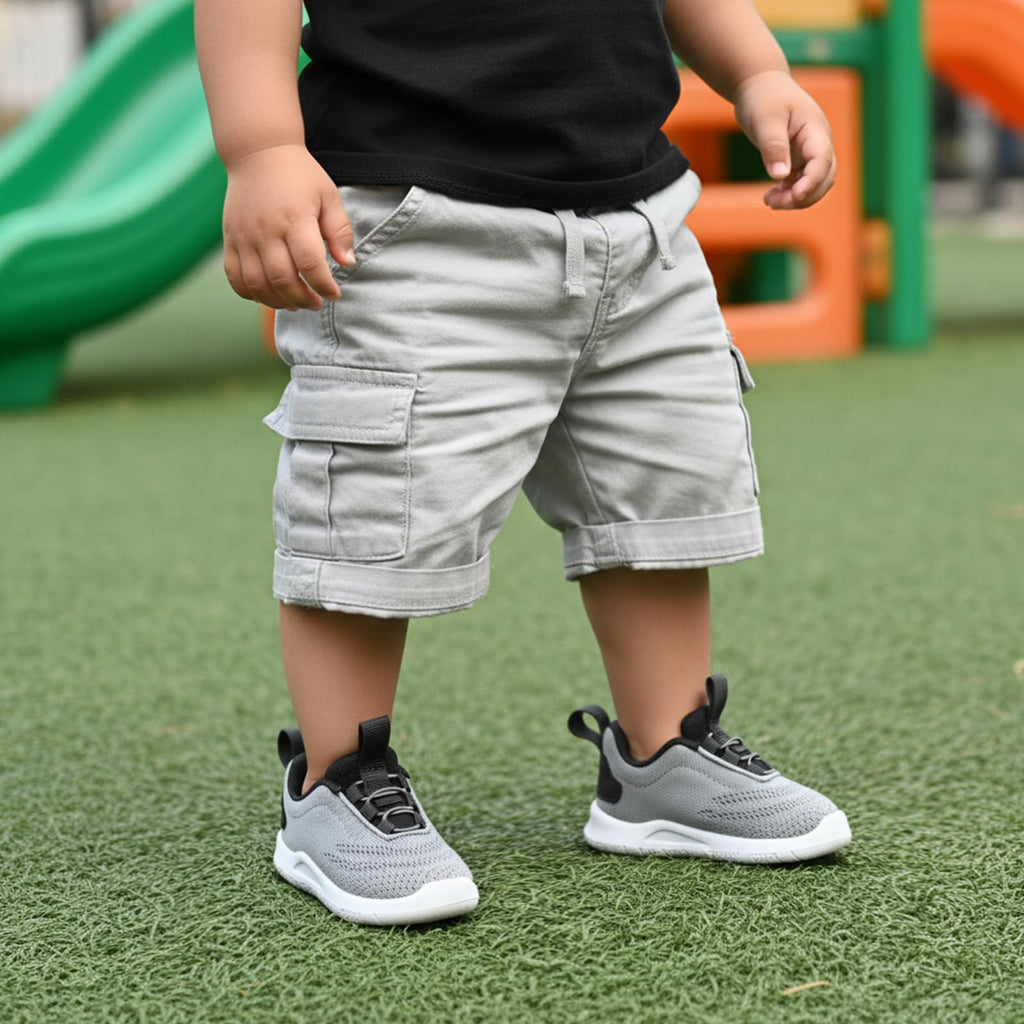 MORENDL Toddler Sneakers Baby Slip On Walking Shoes Non-Slip Breathable Boys & Girls Running Shoes Infant Tennis Shoe Grey Size 9