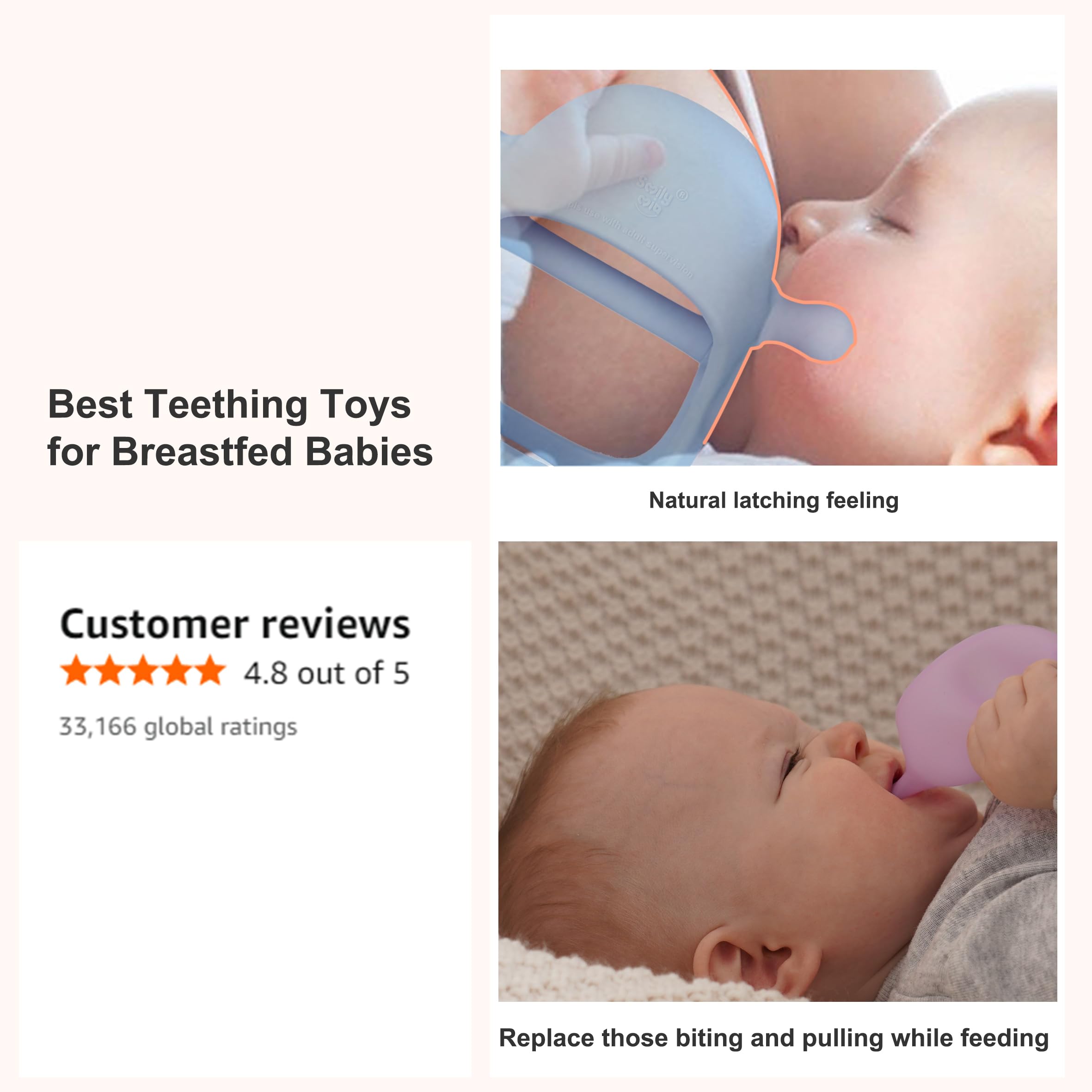 Smily Mia Baby Teething Toys for 0-6Months, Penguin Teethers for Babies 3-6Months | Hand Teether for 0-6M |Teething Mittens for Teething Relief, Baby Pacifier |New Born Essentials, 2Pack